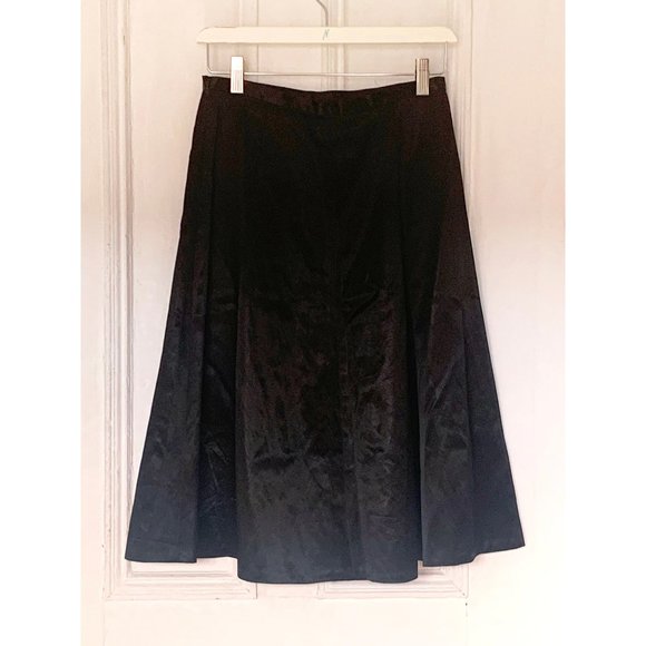High Waist Sateen A-Line Skirt - Picture 3 of 6